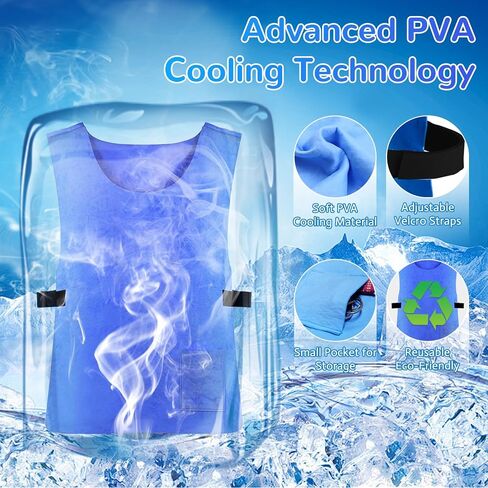 Ice Cooling Vest for Men Women, Reusable Adjustable Cold Coat Fabric Sport Cool Vest Body for Cycling, Running Outdoor Sports in Hot Weather in Saudi Arabia