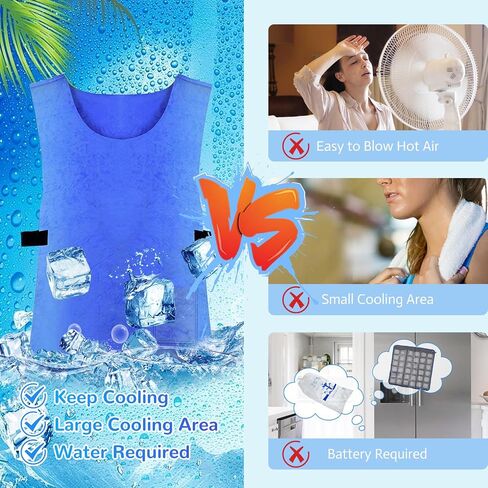 Ice Cooling Vest for Men Women, Reusable Adjustable Cold Coat Fabric Sport Cool Vest Body for Cycling, Running Outdoor Sports in Hot Weather in Saudi Arabia