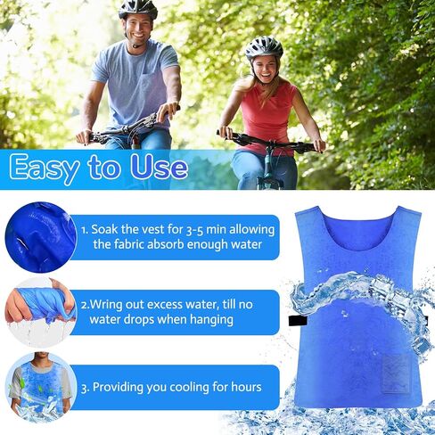 Ice Cooling Vest for Men Women, Reusable Adjustable Cold Coat Fabric Sport Cool Vest Body for Cycling, Running Outdoor Sports in Hot Weather in Saudi Arabia