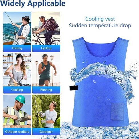 Ice Cooling Vest for Men Women, Reusable Adjustable Cold Coat Fabric Sport Cool Vest Body for Cycling, Running Outdoor Sports in Hot Weather in Saudi Arabia
