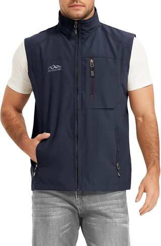 Flygo Mens Summer Lightweight Outdoor Vest Casual Utility Travel Work Fishing Hiking Photo Vest with Pockets in Kuwait