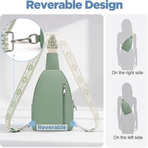 Anti Theft Sling Bag for Men & Women, Lightweight Puffer RFID Crossbody Bag for Travel, Commuting & City Walking, Hands-Free Everyday Essentials Bag Green in Kuwait