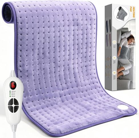 Heating Pad for Back Pain Relief, 33"x17" Electric Heating Pad with 6 Heat Settings & 4 Timers Auto Shut Off, Machine Washable, Large Heating Pad for Period Cramps, Shoulder, Neck, Sore Muscles, Gifts in Saudi Arabia