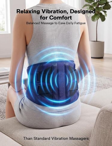 Cordless Heating Pad for Back Pain Relief with Massager, Wearable Portable Back Heating Pad with 3 Heat, 5 Vibration, Timer, Rechargeable Back Brace 47-60", 3 Ways to Power, Gift for Mom Women Men in Saudi Arabia