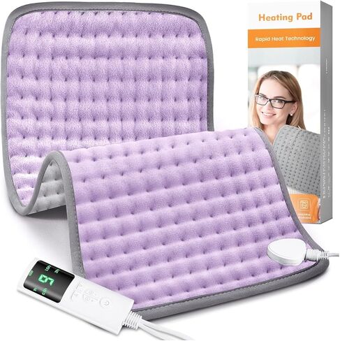 Heating Pad for Back Pain Relief, Heating Pads for Period Cramps with 9 Heat Settings & 4 Timers Auto-off, Machine Washable, Dry & Moist Heat, Soft Electric Heating Pad for Sore Muscles,Gift,12''×24'' in Kuwait