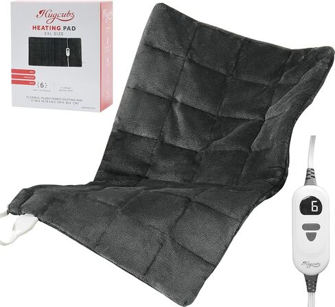 Weighted Heating Pad for Neck and Shoulders XL 17" x 33", Extra Large Heating Pad for Back Pain Relief, 6 Heat Settings, Fast Heating, Deep Heat Therapy, FSA Eligible, Gifts for Mom Dad Women Men in Saudi Arabia