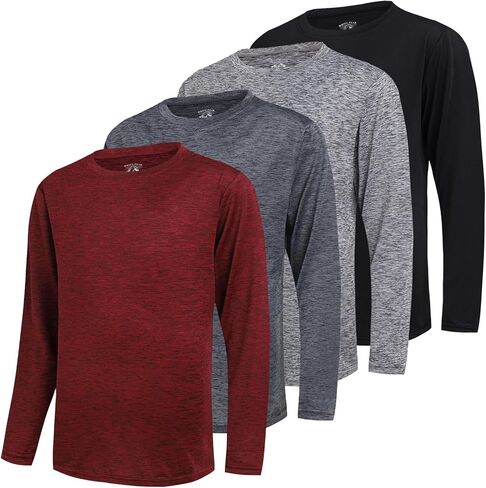 WHITE PEAK TRADING COMPANY 4 Pack Boy's Quick-Drying Hoodies Pullover Long Sleeve, Athletic Training T Shirts in Saudi Arabia