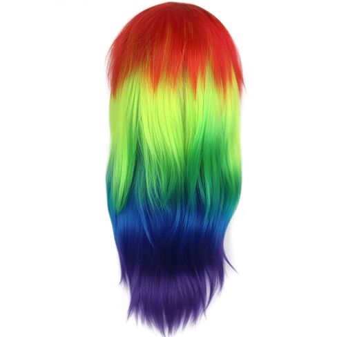JoneTing Ombre Rainbow Wig for Women 62CM/25inches Straight Colorful Hair Carnival Multicolor Wigs Pride Day Wigs for Anime Cosplay Halloween Festival Christmas Scene Wig Outfits in Kuwait
