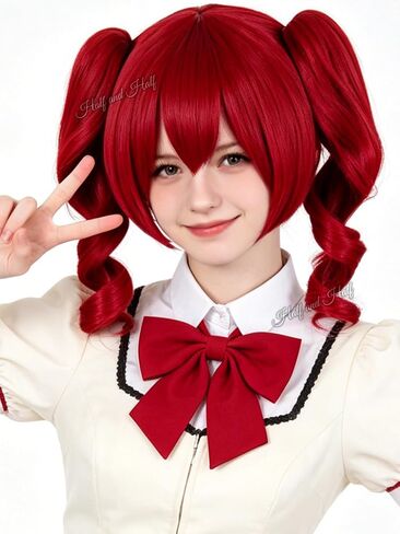 Half and Half Reze Cosplay Wig Dark Purple Anime Cosplay Short Wigs with Bangs & Bun Deep Grape Purple Female Wig for Halloween Party Women Costumes in Saudi Arabia