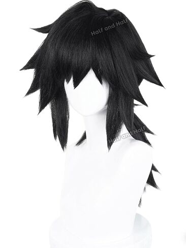 Half and Half Reze Cosplay Wig Dark Purple Anime Cosplay Short Wigs with Bangs & Bun Deep Grape Purple Female Wig for Halloween Party Women Costumes in Saudi Arabia