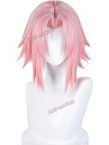 Half and Half Reze Cosplay Wig Dark Purple Anime Cosplay Short Wigs with Bangs & Bun Deep Grape Purple Female Wig for Halloween Party Women Costumes in Saudi Arabia