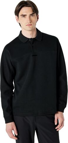 BOSS Men's Center Logo Cotton Blend Collared Sweatshirt in Saudi Arabia