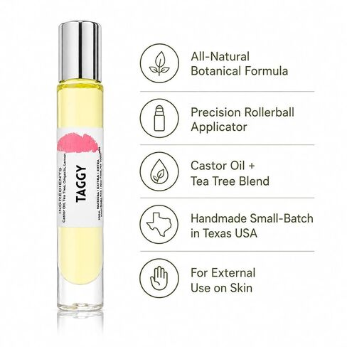 No Crap In It Taggy Botanical Roller | Natural Castor Oil, Tea Tree, Oregano & Lemon Blend | Precision Rollerball for Targeted Skincare | Handmade Small-Batch in Texas USA | 10ml in Saudi Arabia
