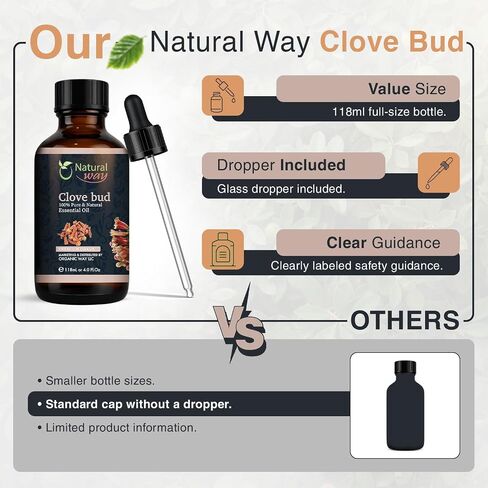 Clove Bud Essential Oil for Diffusers | Natural Aroma Oil for Home Fragrance, Humidifier & DIY Candle Making, Long Lasting Scent for Office, Bedroom & Soothing Scent 4 Fl Oz (120 mL) in Saudi Arabia