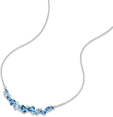 FANCIME Wisteria Whisper Jewelry Set For Women White Gold Plated Sterling Silver Blue Simulated Diamond Earrings Necklace Fine Jewelry Birthday Christmas Wedding Gifts for Women Mom in Kuwait