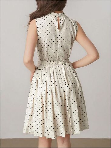 SHENHE Girl's 2 Piece Outfits Polka Dots Bow Tank Top and Pleated A Line Swing Skirt Set in Kuwait