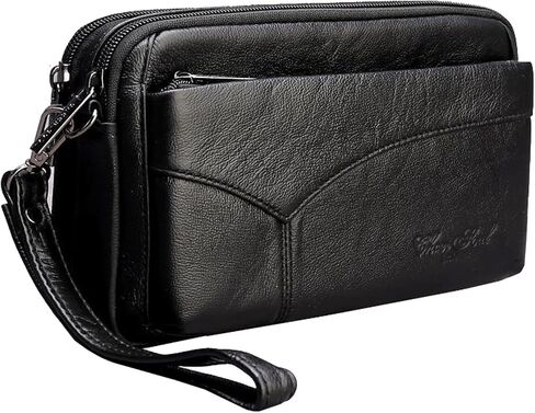 Leather Clutch Purse Wallet Men Wrist Bag in Kuwait
