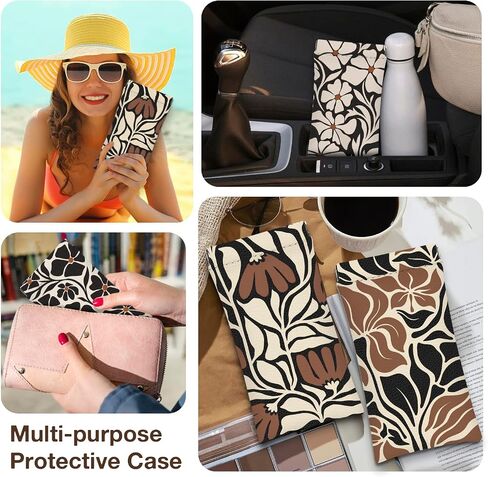 Eyeglass Cases 4 Pack,Boho Floral Pattern Sunglasses Case,PU Leather Soft Eye Glass Pouch for Women Men Student in Saudi Arabia