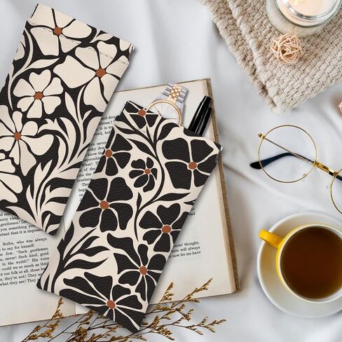 Eyeglass Cases 4 Pack,Boho Floral Pattern Sunglasses Case,PU Leather Soft Eye Glass Pouch for Women Men Student in Saudi Arabia