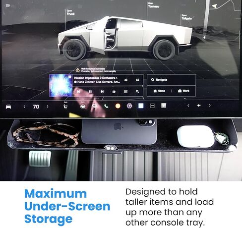 Hidden Cybertruck Center Console Organizer, Under The Screen Storage, The Essential Tesla Cybertruck Accessories 2025 - Holds All Your Valuable Essentials with Massive Storage Capacity in Saudi Arabia
