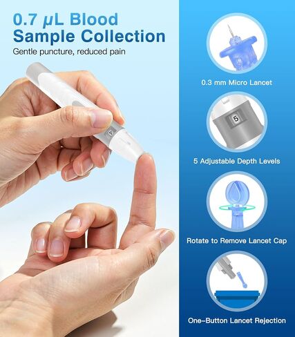 Medilax Blood Glucose Test Strips, 200 Counts Blood Sugar Test Strips + 200 Counts Lancets, Only for Medilax Blood Glucose Monitor Kit for Diabetes, High Accuracy & Fast Results in Saudi Arabia