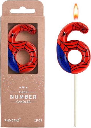 PHD CAKE 2.76 Inch Number 3 Spider Fun Birthday Candles, Spider Number Candles, Cake Number Candles, Party Celebration in Saudi Arabia