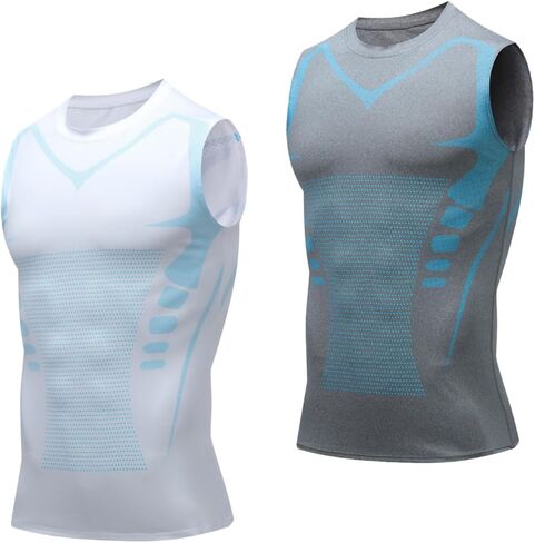 Sleeka Compression Shirt,Men's Sleeveless Muscle Tank Top,Advanced Compression Shirt,Breathable Mesh in Kuwait