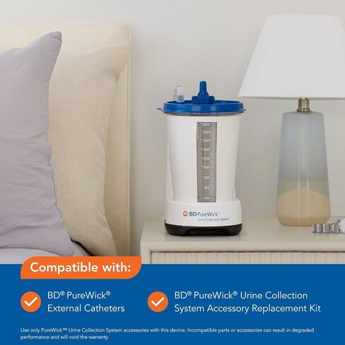 PureWick Urine Collection System - Non-Invasive Urine Management Device for Home Use - Corded Suction System - Unisex - for Use with PureWick External Catheters Sold Separately - PW100 in Kuwait