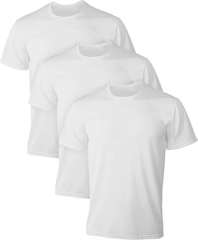 Hanes X-Temp® Men's All Day Breathable Mesh Crewneck Undershirt, White 3-Pack in Kuwait