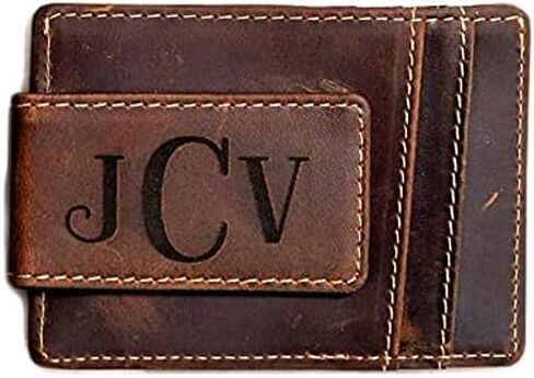 Personalized Leather Magnetic Money Clip The Sanibel by Left Coast Original in Saudi Arabia