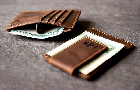 Personalized Leather Magnetic Money Clip The Sanibel by Left Coast Original in Saudi Arabia