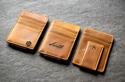 Personalized Leather Magnetic Money Clip The Sanibel by Left Coast Original in Saudi Arabia