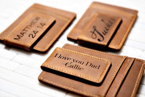 Personalized Leather Magnetic Money Clip The Sanibel by Left Coast Original in Saudi Arabia