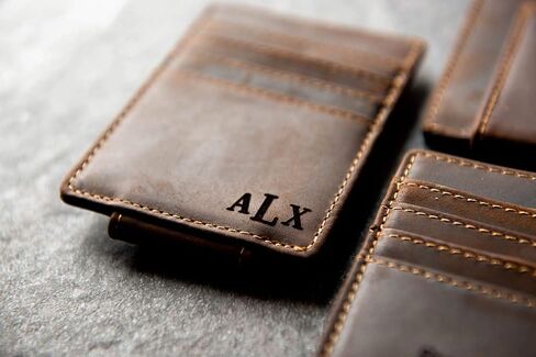 Personalized Leather Magnetic Money Clip The Sanibel by Left Coast Original in Saudi Arabia