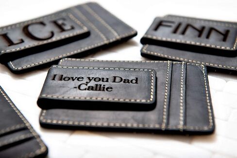Personalized Leather Magnetic Money Clip The Sanibel by Left Coast Original in Saudi Arabia