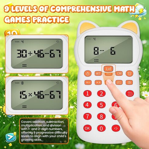Math Games for Kids Ages 8-12, Portable Calculator for Kids, Addition Subtraction Multiplication Division Practice, 10+ Logic Modes,Columnar Calculation,100,000 Questions (Blue) in Saudi Arabia