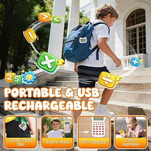 Math Games for Kids Ages 8-12, Portable Calculator for Kids, Addition Subtraction Multiplication Division Practice, 10+ Logic Modes,Columnar Calculation,100,000 Questions (Blue) in Saudi Arabia