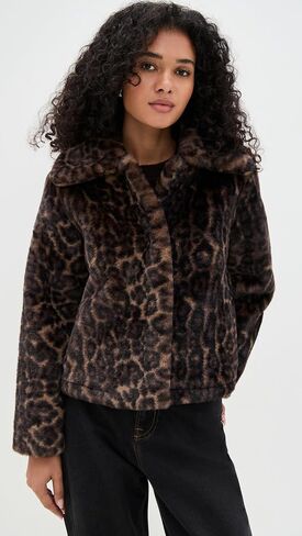 Apparis Women's Elis Faux Fur Leopard Print Coat in Saudi Arabia