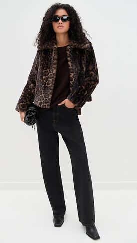 Apparis Women's Elis Faux Fur Leopard Print Coat in Saudi Arabia