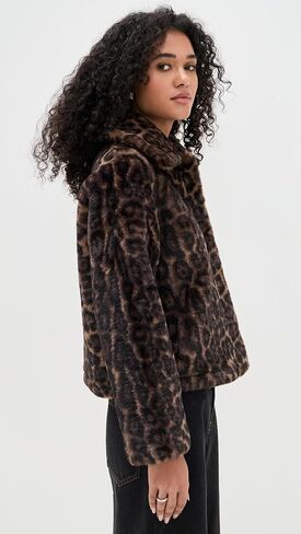 Apparis Women's Elis Faux Fur Leopard Print Coat in Saudi Arabia
