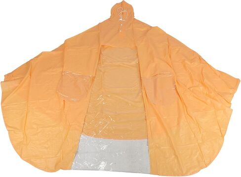 SUNGOOYUE Electric Bike Rain Poncho, Long Full Body Cycling Raincoat for Scooters, with Premium PVC Material, Reusable Washable (4X Mirror Cover Type Orange) in Kuwait