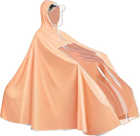 SUNGOOYUE Electric Bike Rain Poncho, Long Full Body Cycling Raincoat for Scooters, with Premium PVC Material, Reusable Washable (3XL Type Orange) in Kuwait