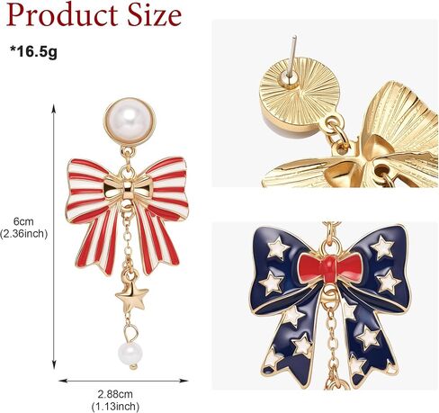4th of July Earrings for Women,Independence Day Earrings Memorial Day Stud,Patriotic Dangle Earring Red White and Blue in Kuwait