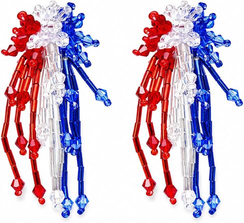 4th of July Earrings for Women,Independence Day Earrings Memorial Day Stud,Patriotic Dangle Earring Red White and Blue in Kuwait