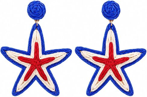 4th of July Earrings for Women,Independence Day Earrings Memorial Day Stud,Patriotic Dangle Earring Red White and Blue in Kuwait