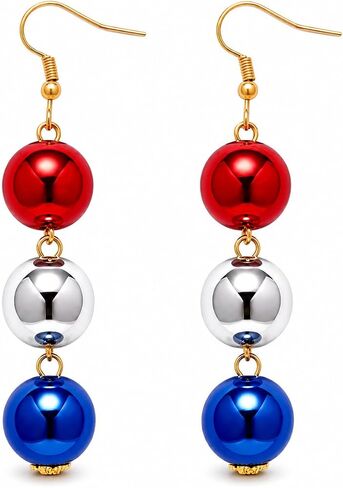 4th of July Earrings for Women,Independence Day Earrings Memorial Day Stud,Patriotic Dangle Earring Red White and Blue in Kuwait