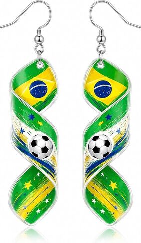 Worlds Cup Earrings 2026 Merchandise Acrylic Soccer Earrings for Women Soccer Mom Essentials Shirt Accessories Lightweight Sports Fans Game Day Outfits in Kuwait