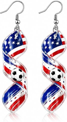 Worlds Cup Earrings 2026 Merchandise Acrylic Soccer Earrings for Women Soccer Mom Essentials Shirt Accessories Lightweight Sports Fans Game Day Outfits in Kuwait