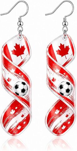 Worlds Cup Earrings 2026 Merchandise Acrylic Soccer Earrings for Women Soccer Mom Essentials Shirt Accessories Lightweight Sports Fans Game Day Outfits in Kuwait