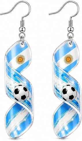 Worlds Cup Earrings 2026 Merchandise Acrylic Soccer Earrings for Women Soccer Mom Essentials Shirt Accessories Lightweight Sports Fans Game Day Outfits in Kuwait